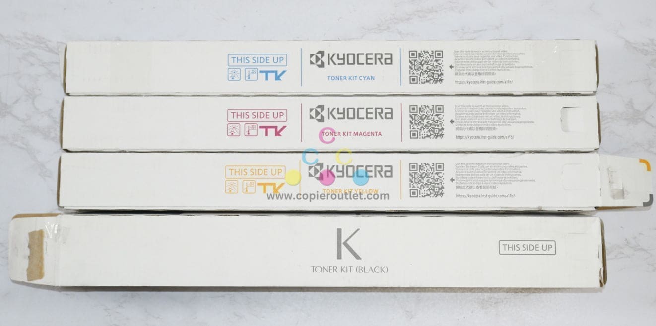 4 OEM Kyocera Taskalfa3252ci, CS3253ci TK-8337 CMYK Toners (Open Yellow & Black)