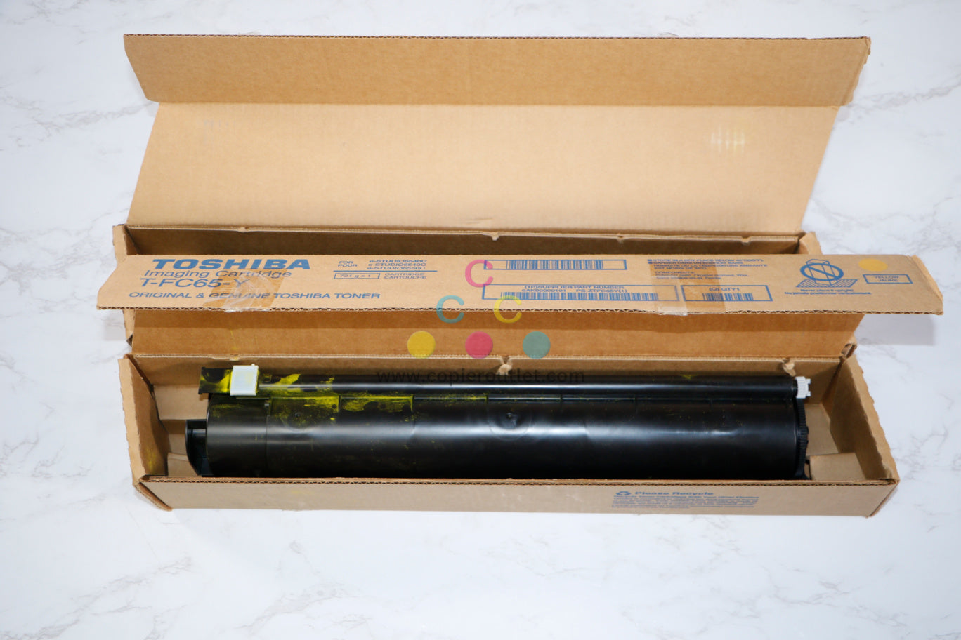 2 Open OEM Toshiba eSTUDIO 5540C,6540CT,6550C Yellow Toners T-FC65-Y (TFC65Y)