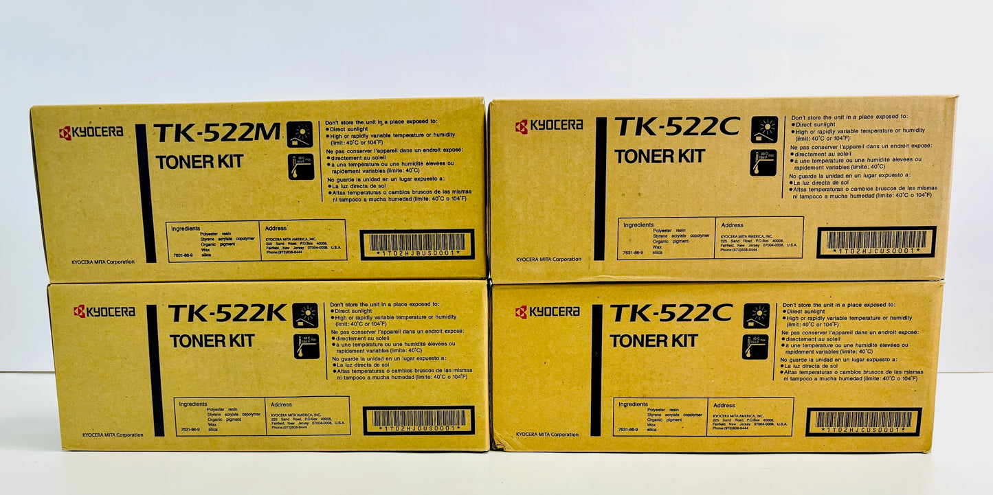 4 Genuine Kyocera FS-C5015,FS-C5015N,FS-C5030 Toner Cartridges CCMK TK-522