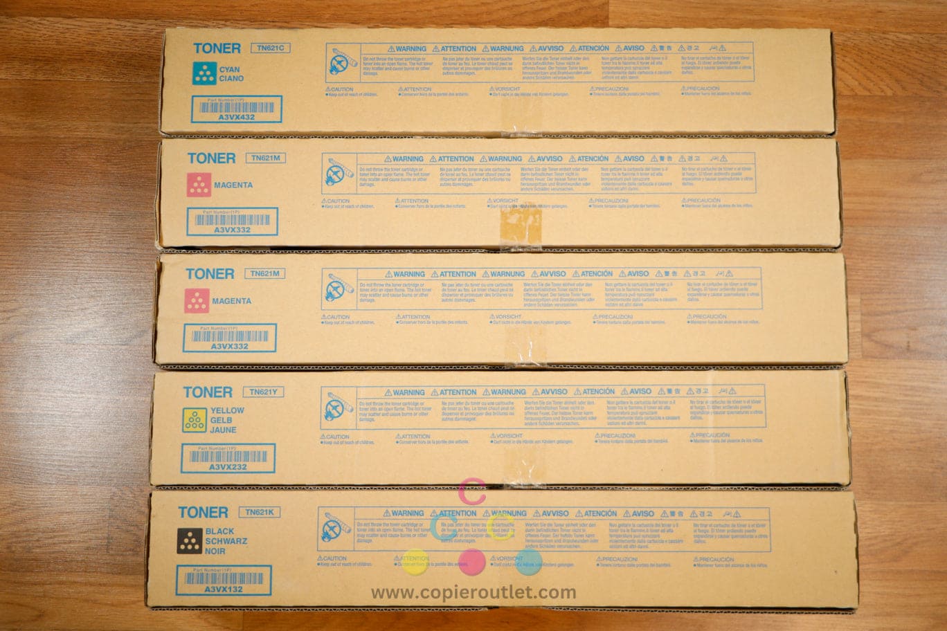 Genuine Konica Minolta TN621 CMMYK Toner Cartridge Set BizHub PRESS C71hc C83hc!