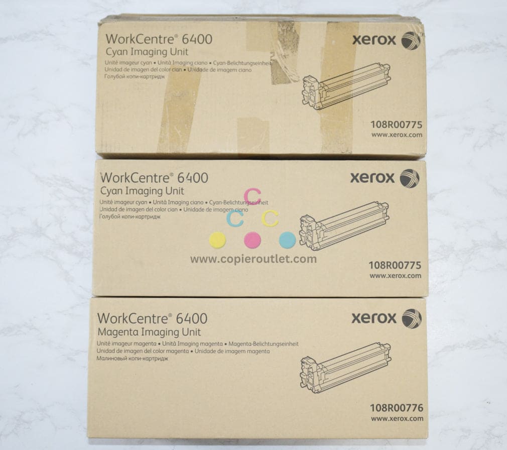3 OEM Xerox WorkCentre 6400 CCM Imaging Unit 108R00775, 108R00776 (Open Cyan)