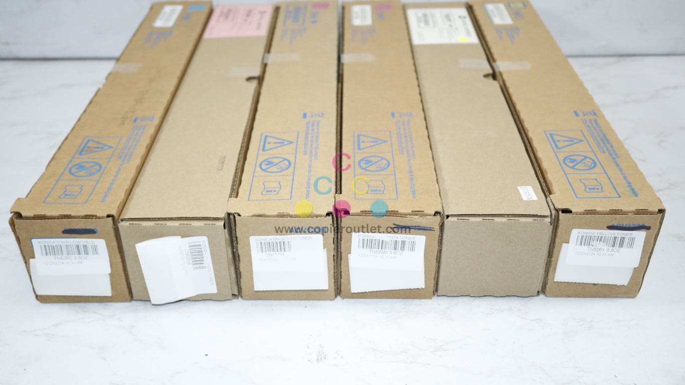 6 OEM Konica bizhub C300i,C360i,C450i,C550i,C650i TN626 CMMMYY Low Yield Toners