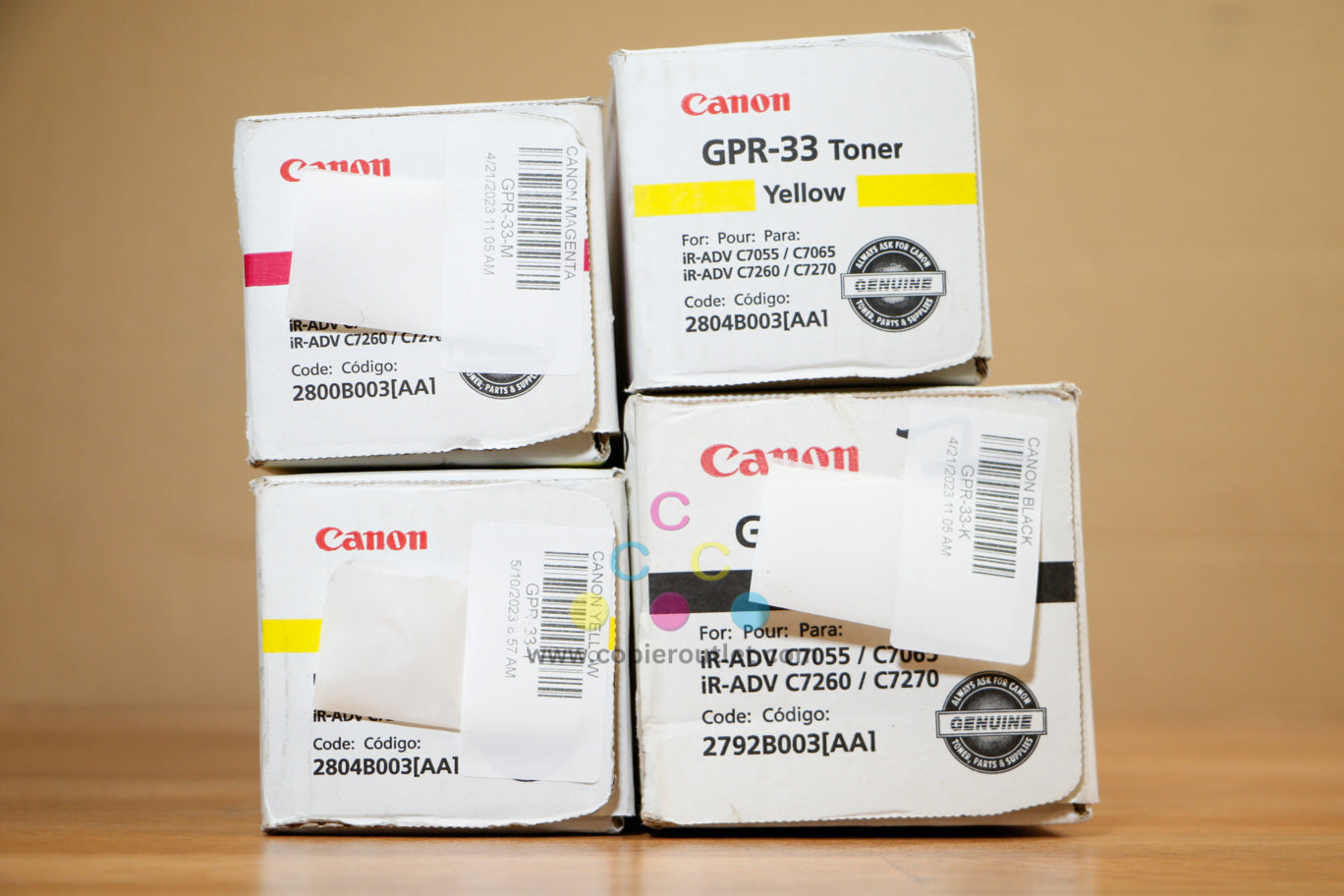 Genuine Canon GPR-33 MYYK Toner Cart imageRUNNER ADVANCE C7055/C7065/C7260/C7270