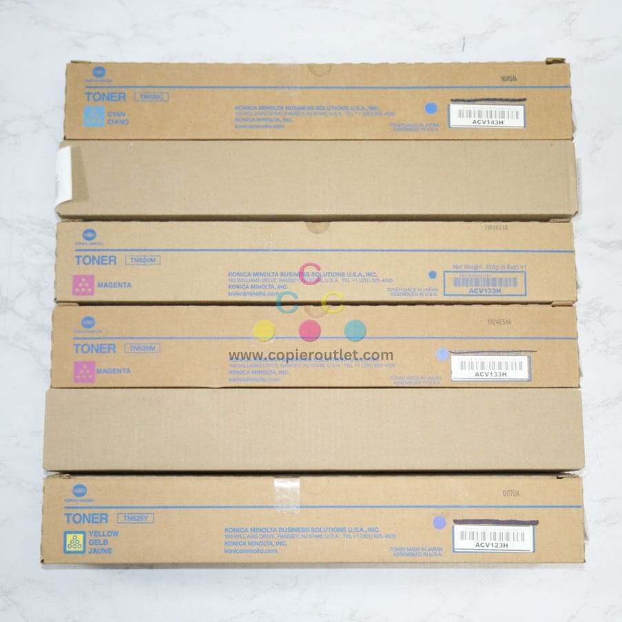 6 OEM Konica bizhub C300i,C360i,C450i,C550i,C650i TN626 CMMMYY Low Yield Toners