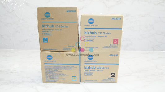 4 Cosmetic OEM Konica Minolta Bizhub C35,C35P TNP22 CMYK Series Same Day Ship!