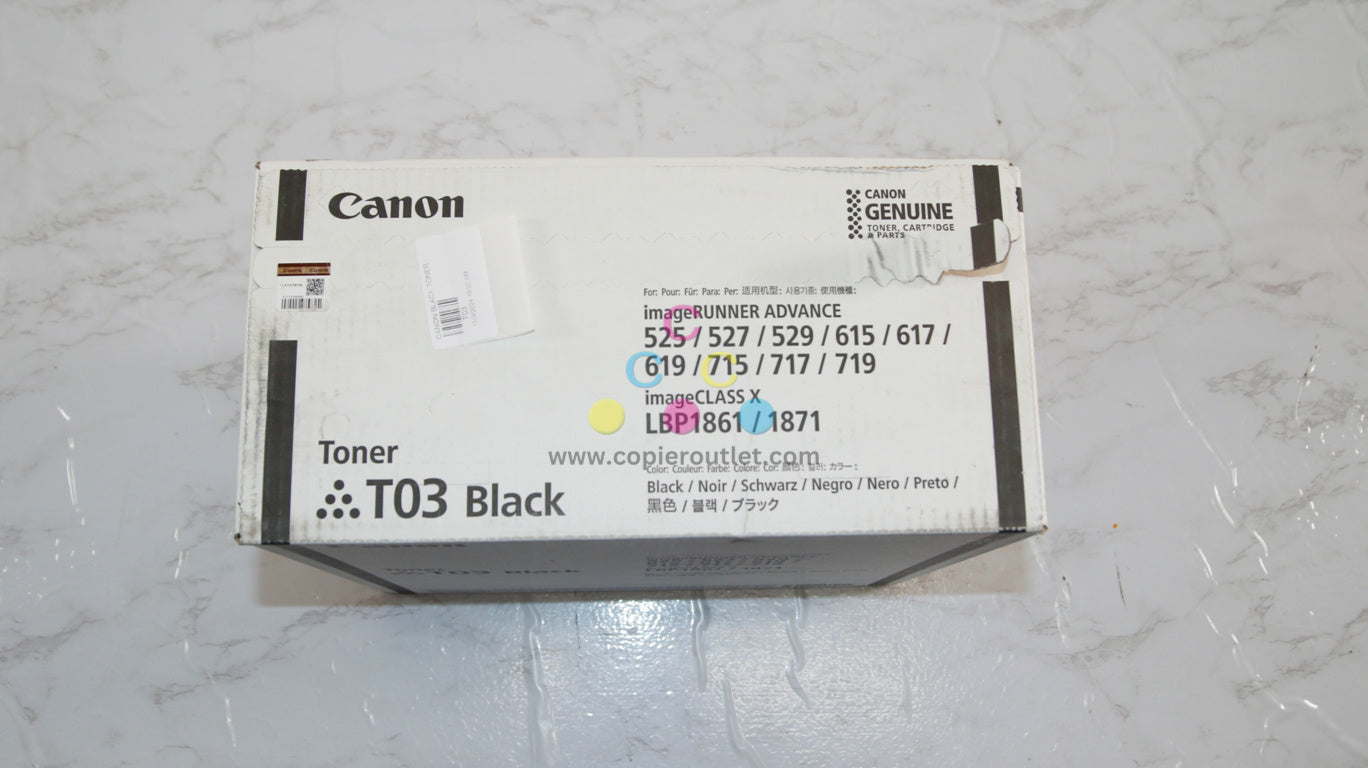 New Cosmetic OEM Canon iR ADVANCE 525,527,615 Black Toner T03 (2725C001AA)