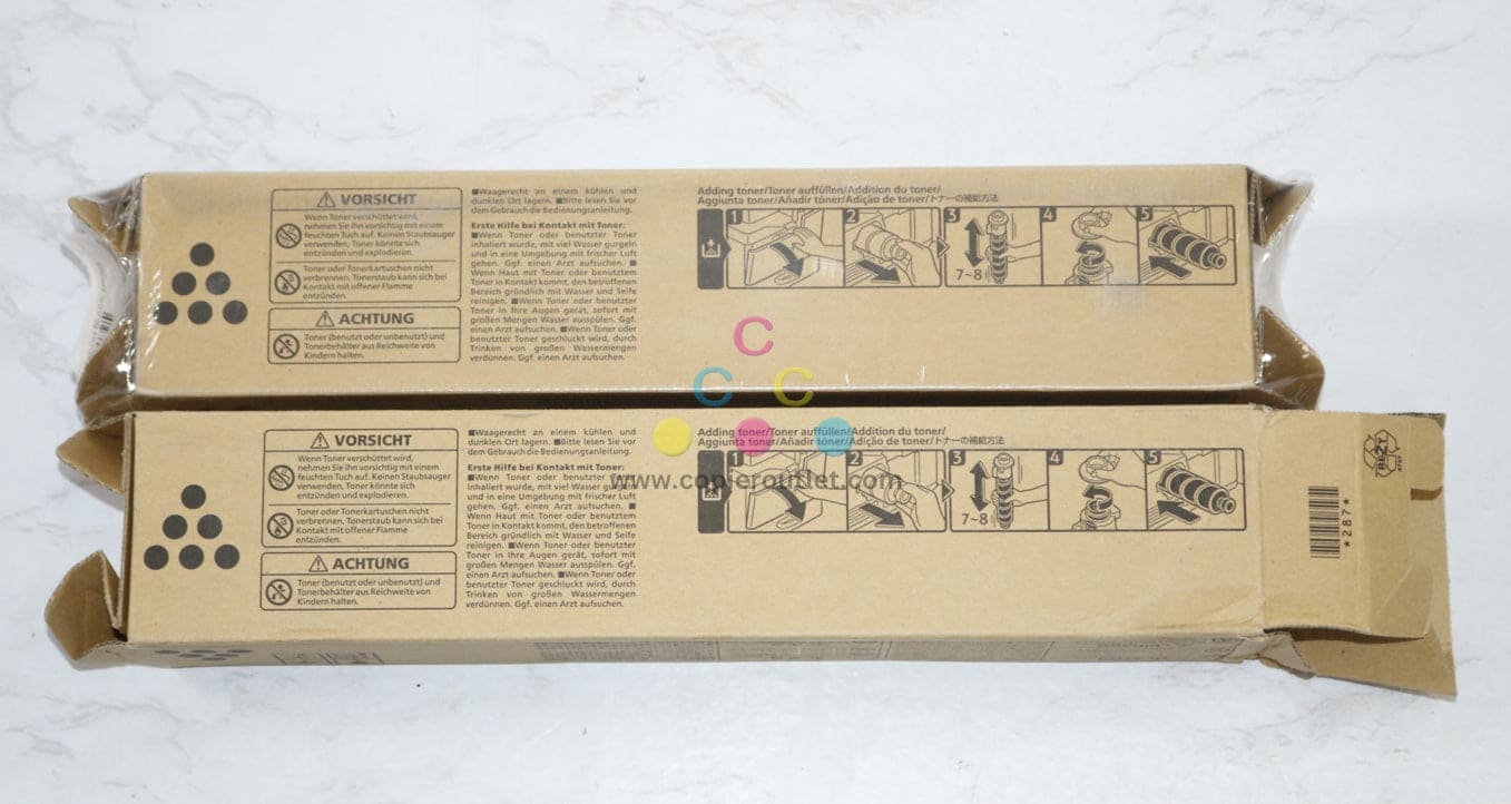 2 OEM Ricoh MP 305SPF Black Toner Cartridges 842141 (1 Open box) Same Day Ship