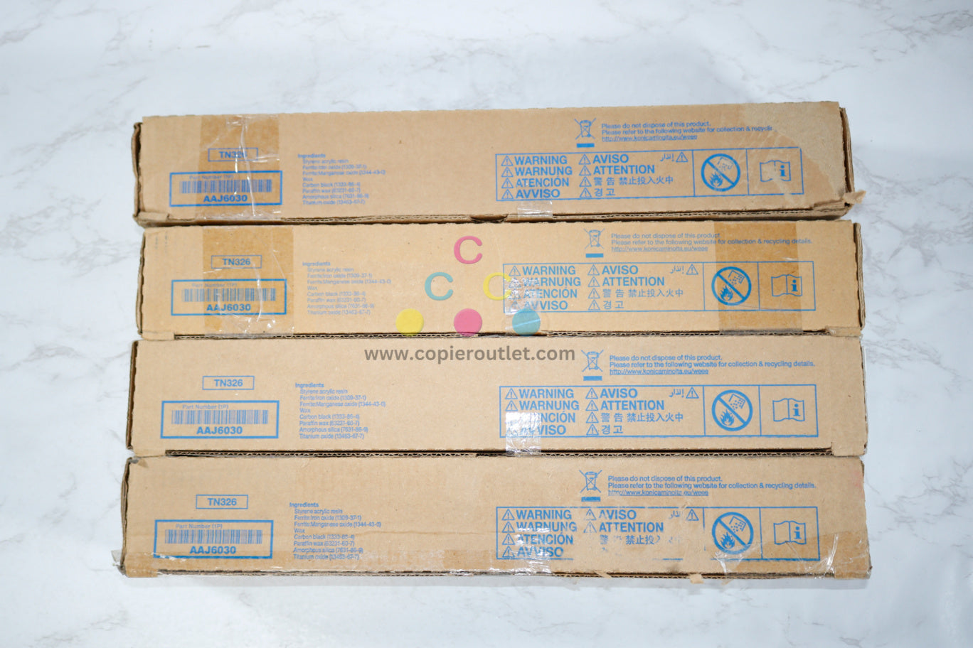 4 Cosmetic OEM Konica Minolta TN326K/AAJ6030 Toner Cartridges BizHub 308e/368e