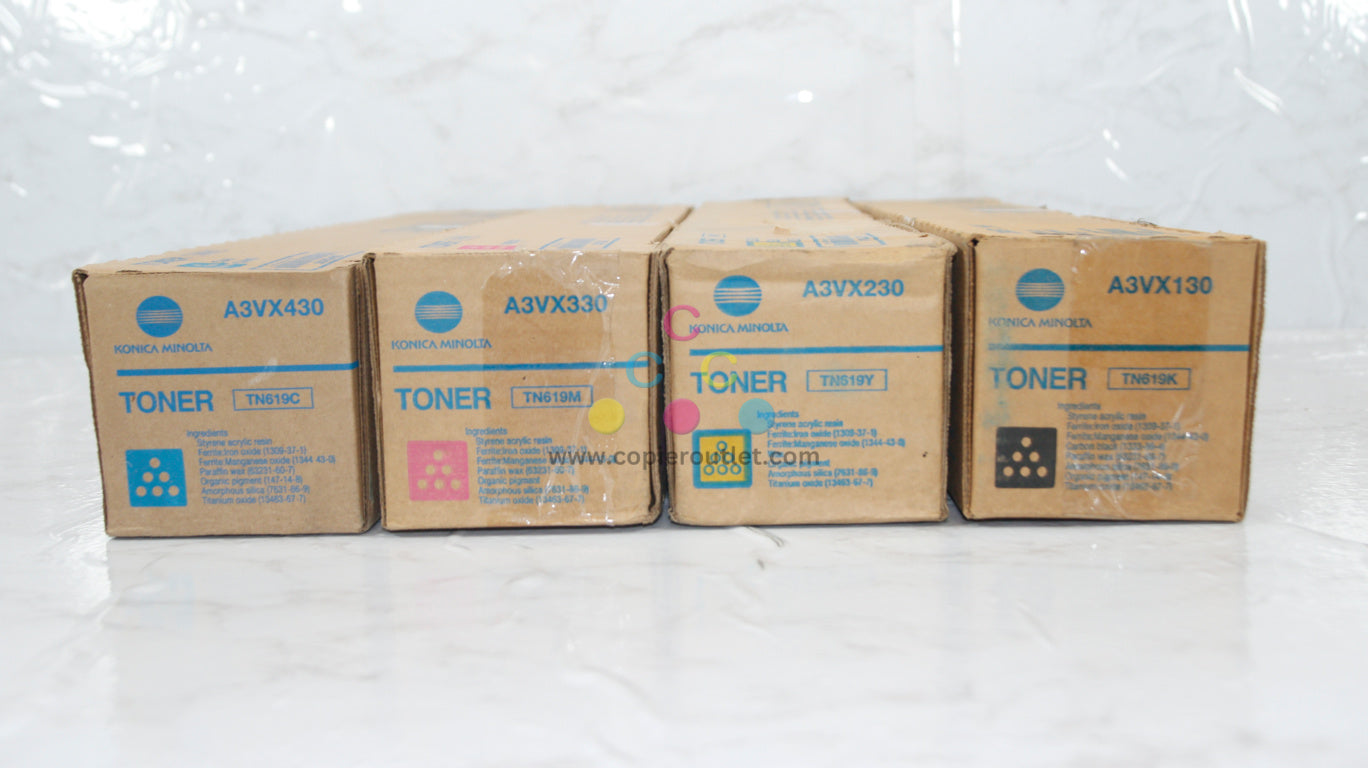 4 Genuine Konica AccurioPress C2060,C2070,C3070,C3080,C4070 TN619CMYK Toners