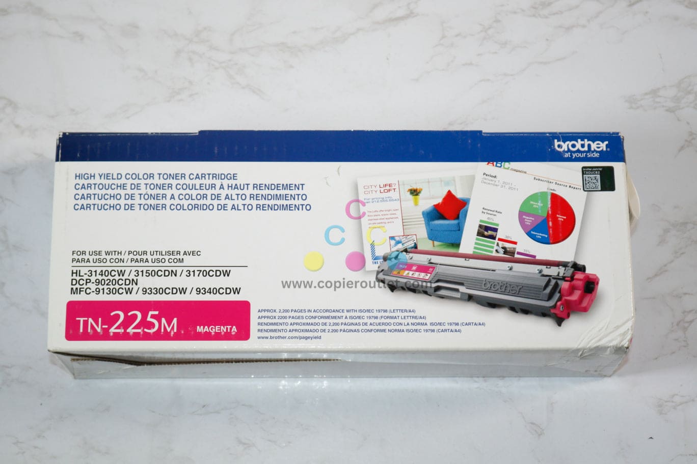 Open OEM Brother HL-3140CW,HL-3170CDW,HL-3180CDW Magenta Toner TN-225M/TN225M