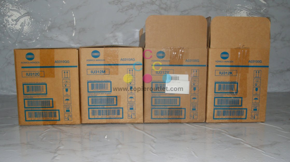 4 OEM Konica bizhub C20,C30 IU312 CMYK Imaging Units (Open IU312Y & IU312K)