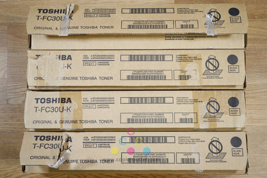 4 Open Toshiba T-FC30U Black Toner Cartridges e-STUDIO 2050C 2051C 2550C 2551C !