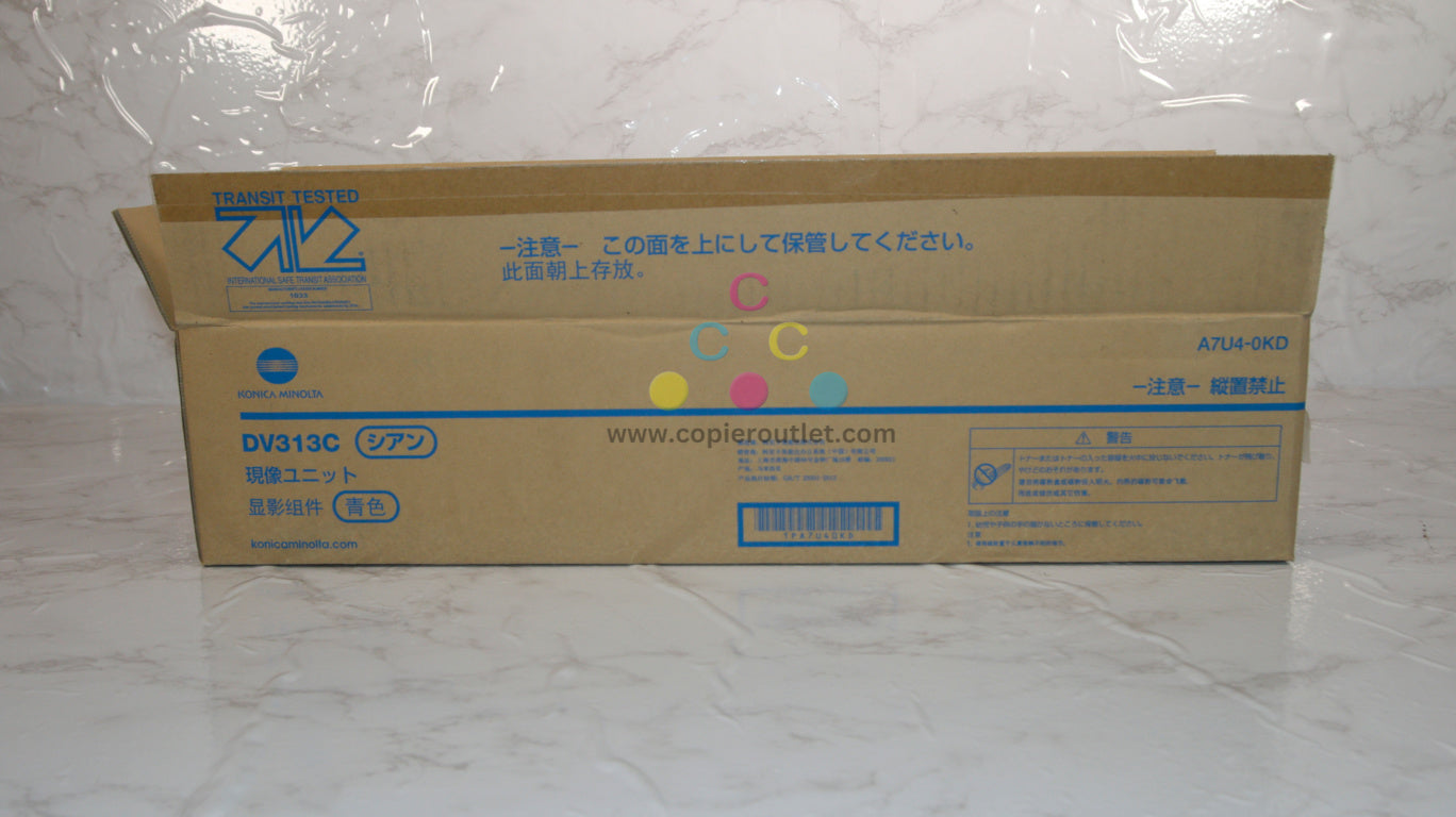 Open OEM Konica Minolta BH308,368,C308,C368 Cyan Developer Unit DV313C, A7U4-0KD