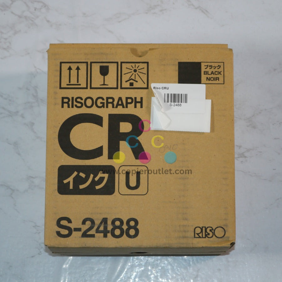 Open Box OEM Risograph CR 1610, 1630, S-2488 Black Digital Duplicator Ink (1 Bottle)