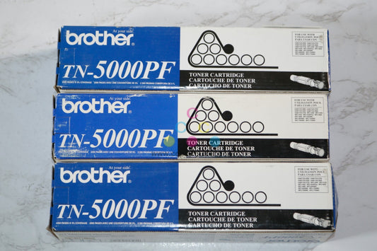 3 Genuine Brother Intelli FAX-2600,2750,3550,3650 Black Toner Cartridges TN-5000PF