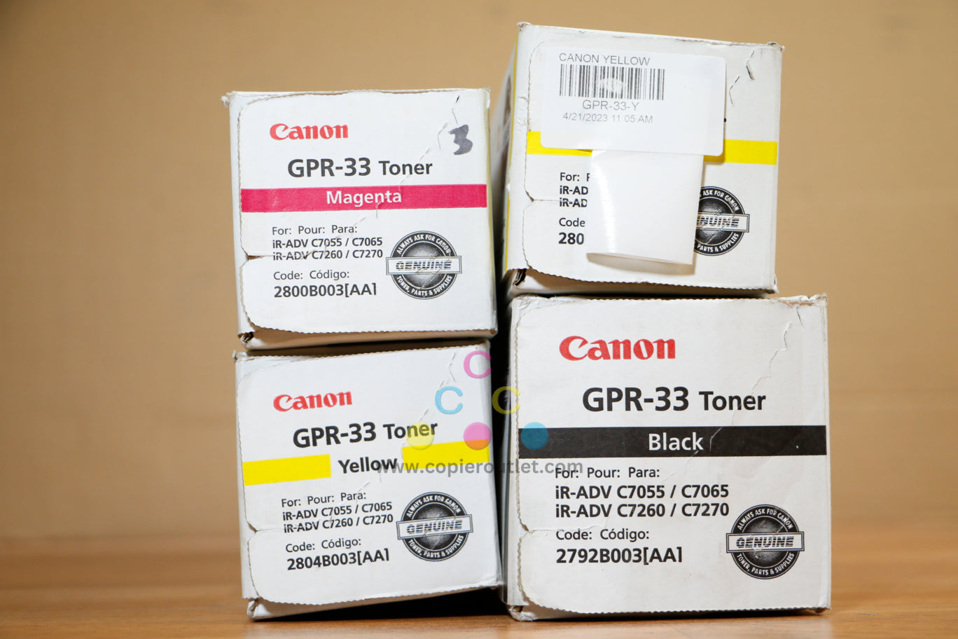 Genuine Canon GPR-33 MYYK Toner Cart imageRUNNER ADVANCE C7055/C7065/C7260/C7270