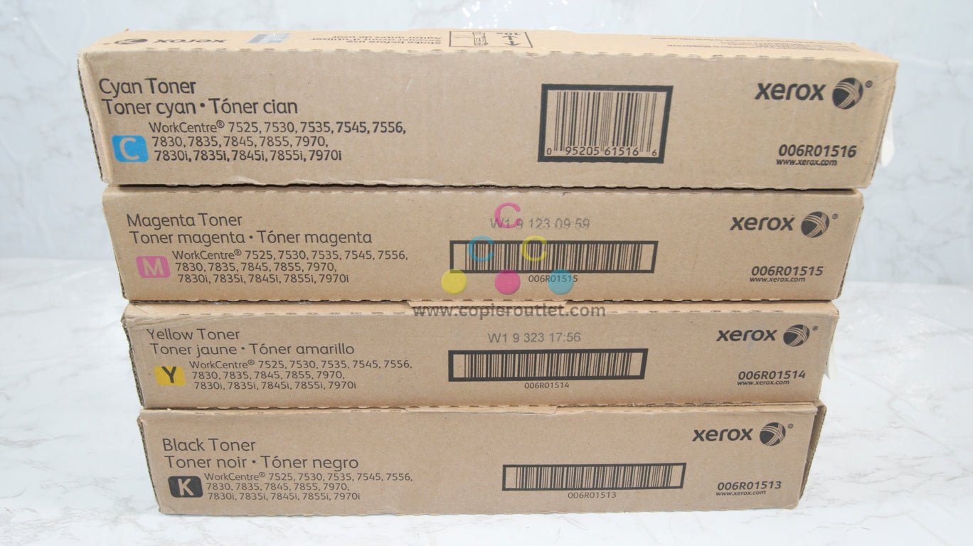 OEM Xerox WC7525,7545,7830,7855i,7970,C8030 CMYK Set 006R01513,14,15,16