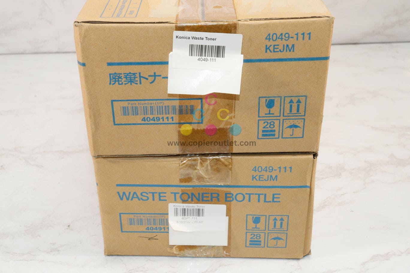 2 Genuine Konica Minolta C350,C351,C450 Waste Toner Bottles 15FP, 4049-111, KEJM