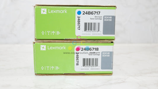 2 Cosmetic OEM Lexmark XC4140,XC4143 Cyan & Magenta Toners 24B6717 & 24B6718