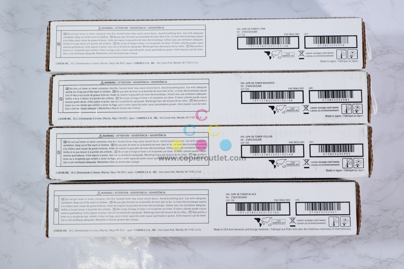 Canon GPR-58 CMYK Toner Cartridges imageRUNNER ADVANCE C256/C257/C356/C357