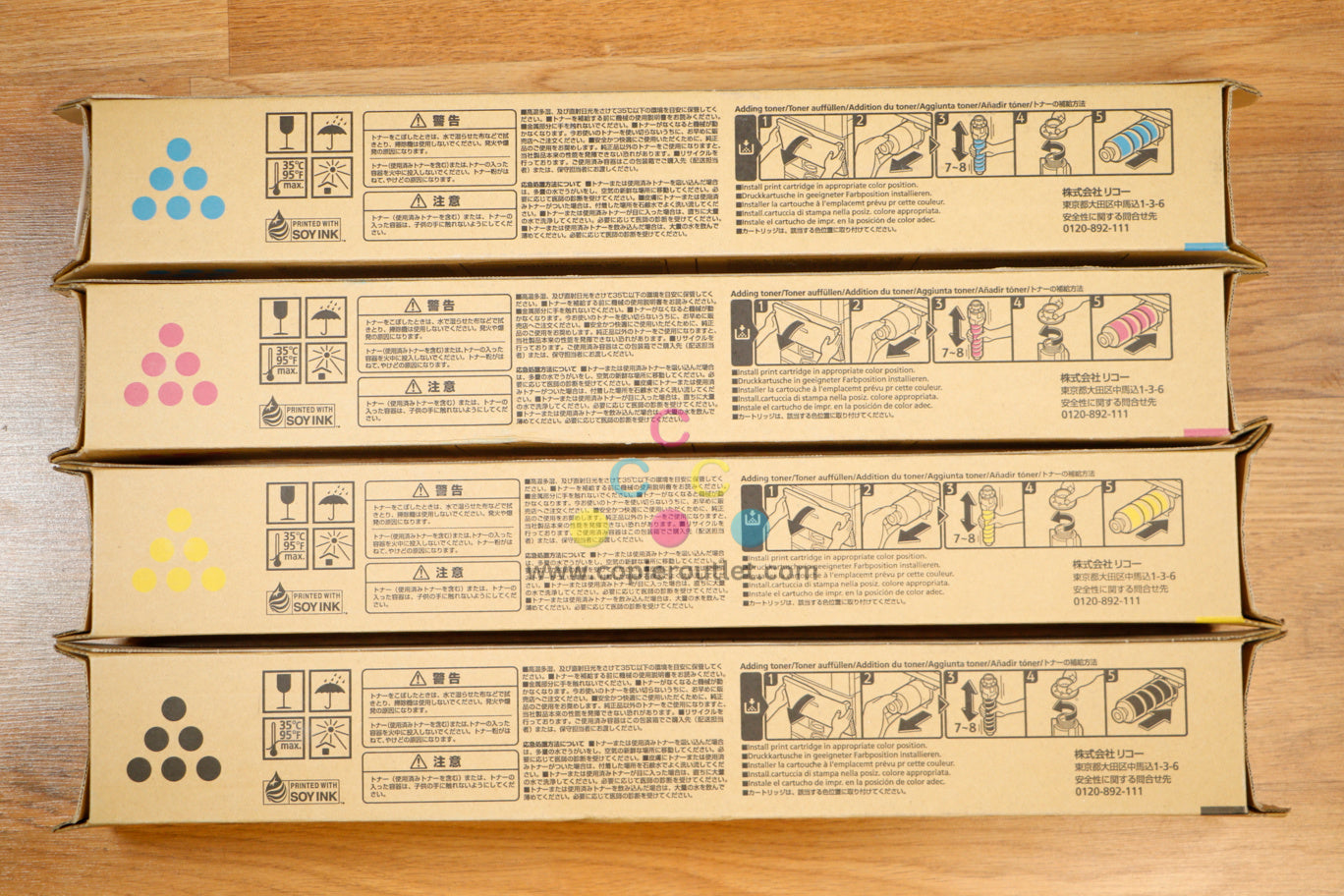 4 NEW OEM Ricoh MPC6003S MPC4503 MPC5503 CMYK Toners 841865,66,67,68