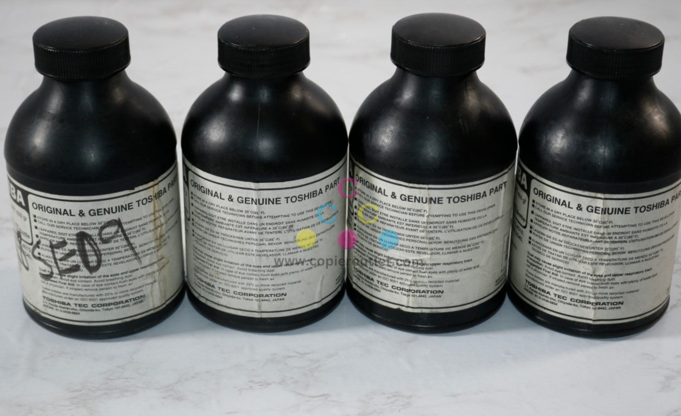 4 New OEM Toshiba eSTUDIO 20,25,250 Black Developer Bottles D-1710, 4409843510