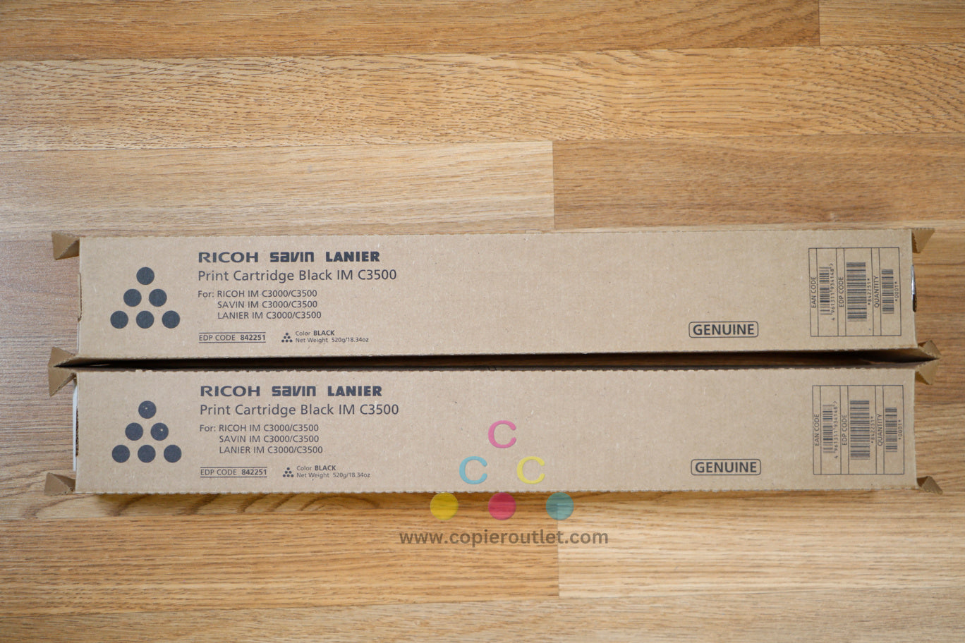 Lot of 2 Genuine Black Toner Cartridge Ricoh Savin Lanier IM C3500 IM C3000