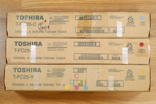 Cosmetic Genuine Toshiba T-FC25 CMY Toner Carts eSTUDIO 2040C 2540C 3040C 4540C!