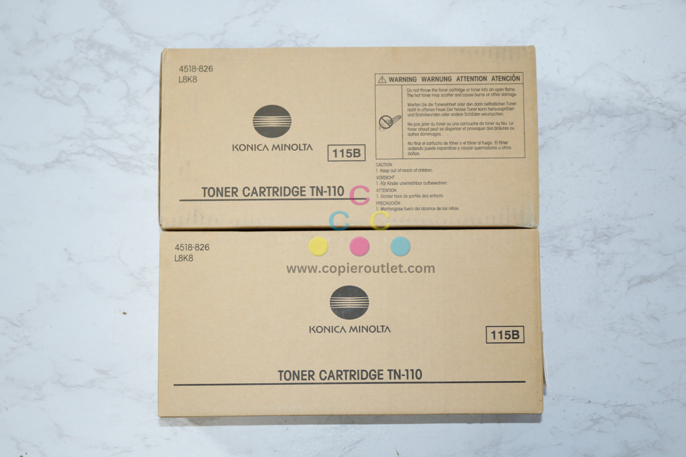 2 New OEM Konica Minolta 2900, 3900 Toner Cartridges TN-110,TN110 (4518-826)