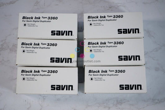 6 New OEM Savin 3350DNP,3360DNP Type 3360,  817157 (Product Code 4570) Black inks