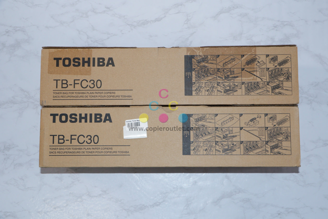 2 OEM Toshiba eSTUDIO 2000AC,2010AC,2050C,2051C Waste Toner Containers TB-FC30