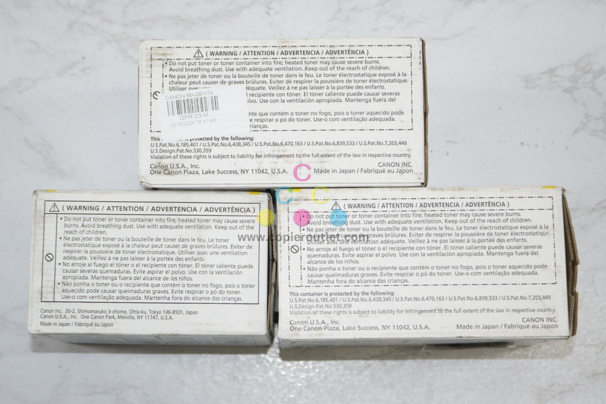 New OEM Canon iR C2550,C3080,C3580 MYY Toner Cartridges GPR-23 0454B003AA,0455B003AA