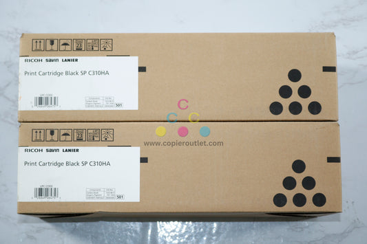 2 Open OEM Ricoh SP 310HA, SP C231N,SP C232DN Black High Yield Toners 406475