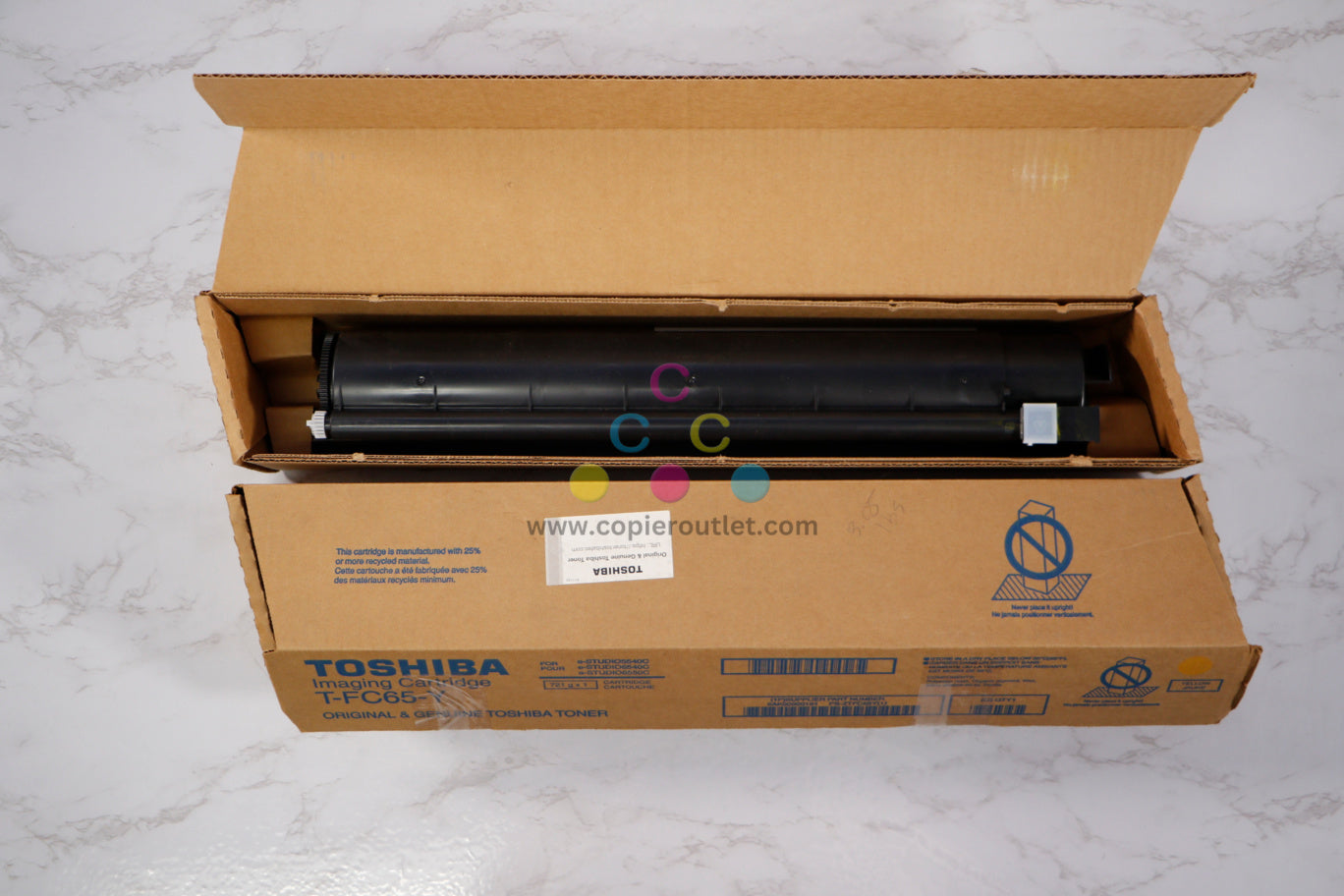 2 Open OEM Toshiba eSTUDIO 5540C,6540CT,6550C Yellow Toners T-FC65-Y (TFC65Y)