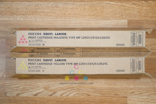 Genuine Ricoh 841502/841501 MY Toner Cartridges MP C2551/C9125/LD625C Same Day!!