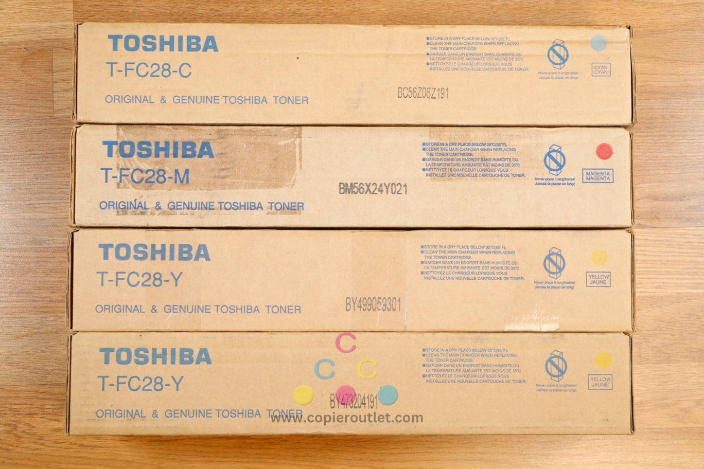 Cosmetic Genuine Toshiba T-FC28 CMYY Toner Carts eSTUDIO 2330C 2820C 3530C 4520C