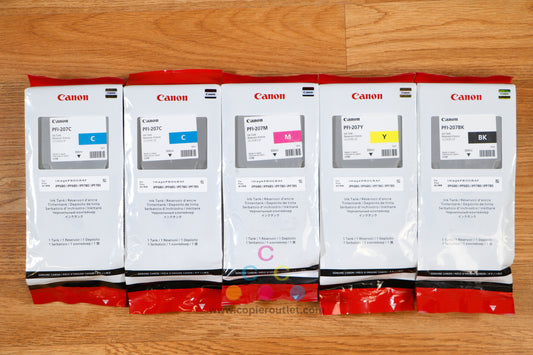 Genuine Canon PFI-207 CCMYK Inkjet Cartridges iPF680 iPF685 iPF780 iPF785 MFPM40