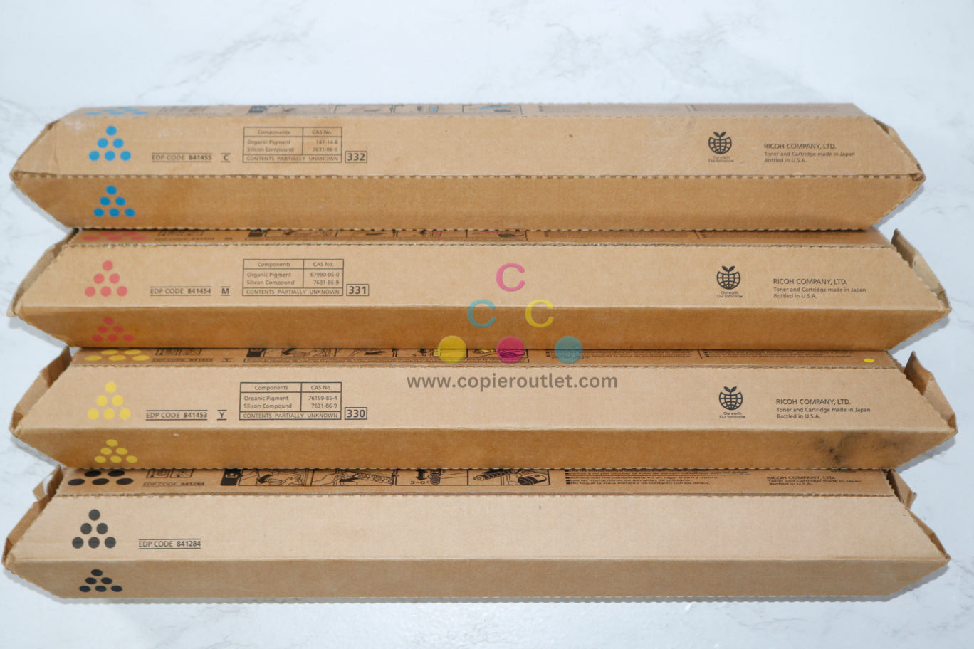 4 OEM Ricoh C5000,C5050,LD550C CMYK Print Cartridges 841284,841453,841454,841455