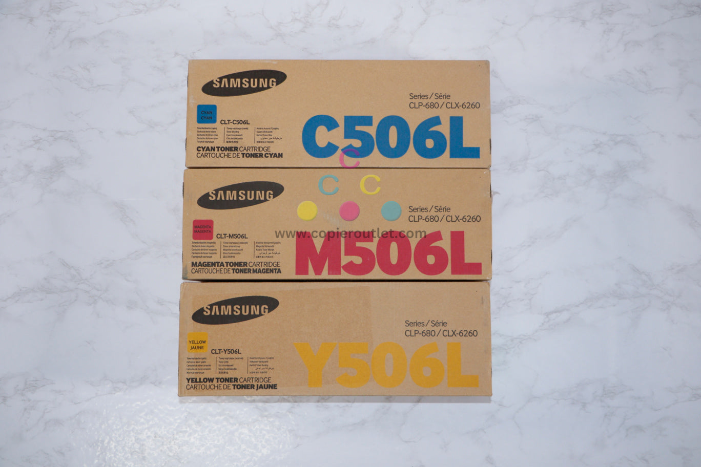 Cosmetic Genuine Samsung CLP-680/CLX-6260 Series - 506L CMY Toner Set Same Day Ship