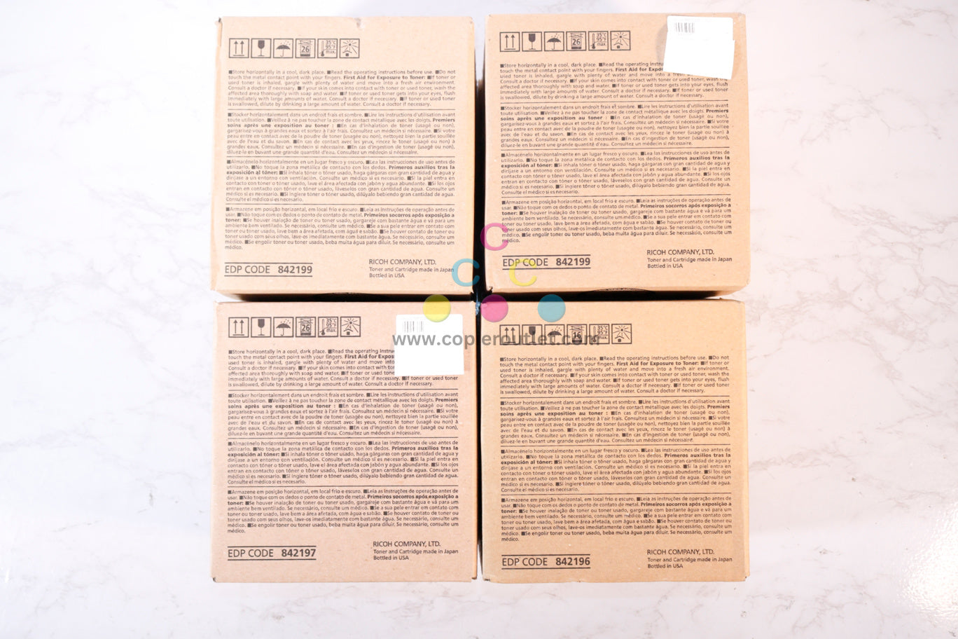 4 New OEM Ricoh IM C8003,C6500,C8000,C6503 CCYK Toners 842196,842197,842199