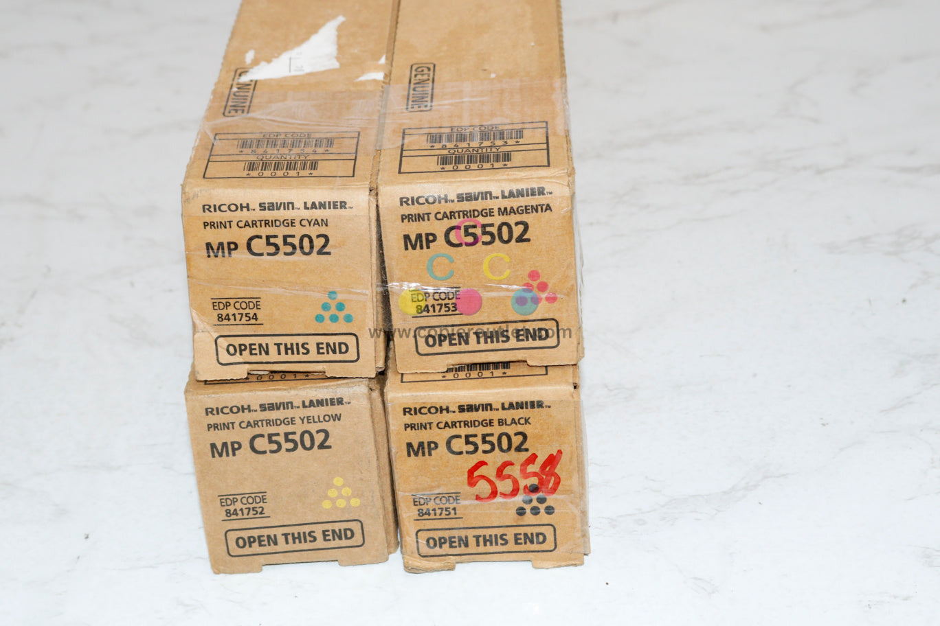 4 Cosmetic OEM Ricoh MPC4502,C4502A,C5502 CMYK Toner 841751,52,53,54