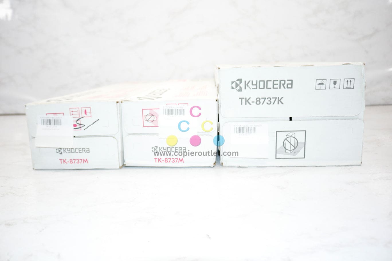 3 New OEM Kyocera TASKalfa 7052ci, 7353ci, 8052ci, 8353ci TK-8737MMK Toners