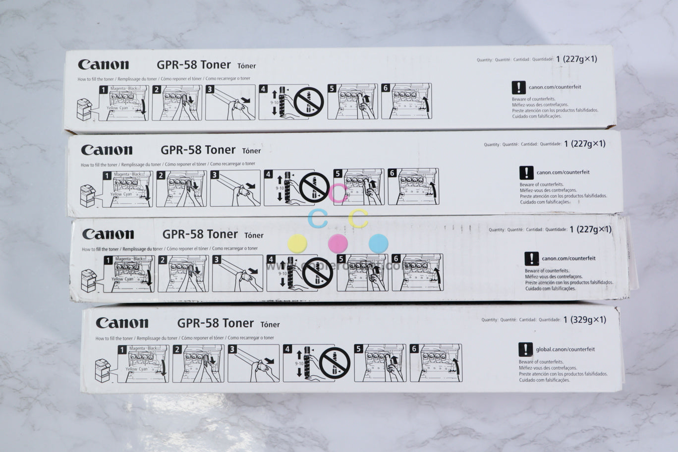 Canon GPR-58 CMYK Toner Cartridges imageRUNNER ADVANCE C256/C257/C356/C357