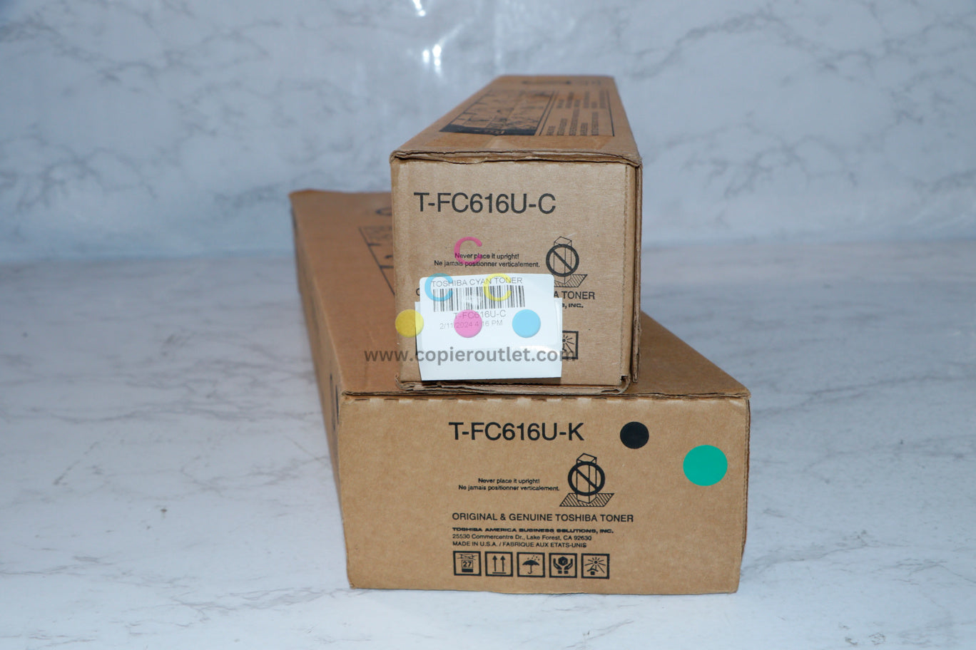 2 OEM Toshiba eSTUDIO 5516,6516,7516 Cyan And Black Toner T-FC616U-C,T-FC616U-K