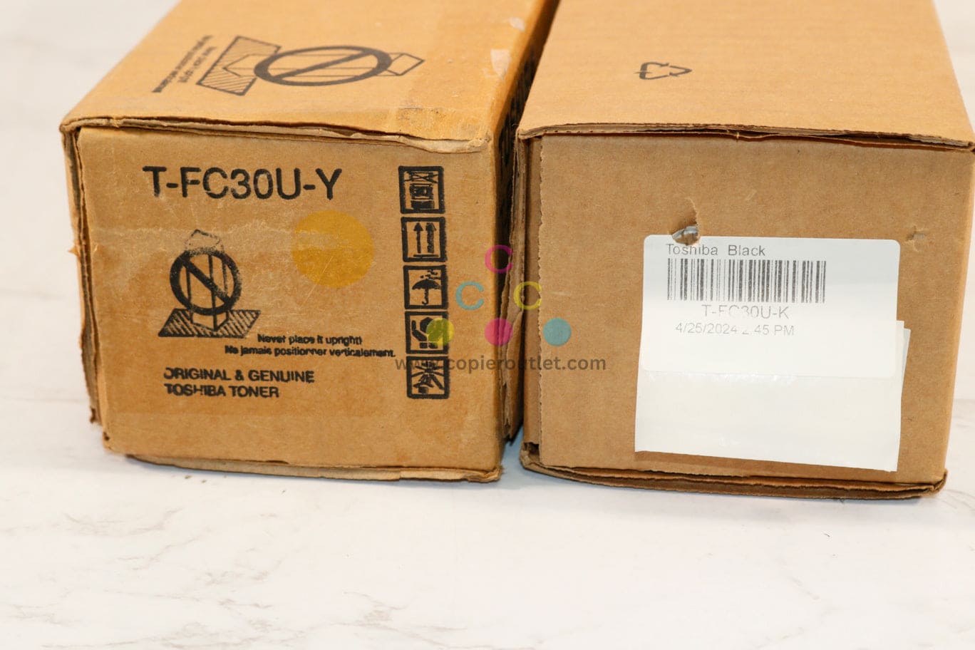 2 OEM Toshiba e-STUDIO 2050C,2551C Yellow & Black Toners T-FC30U-Y,T-FC30U-K