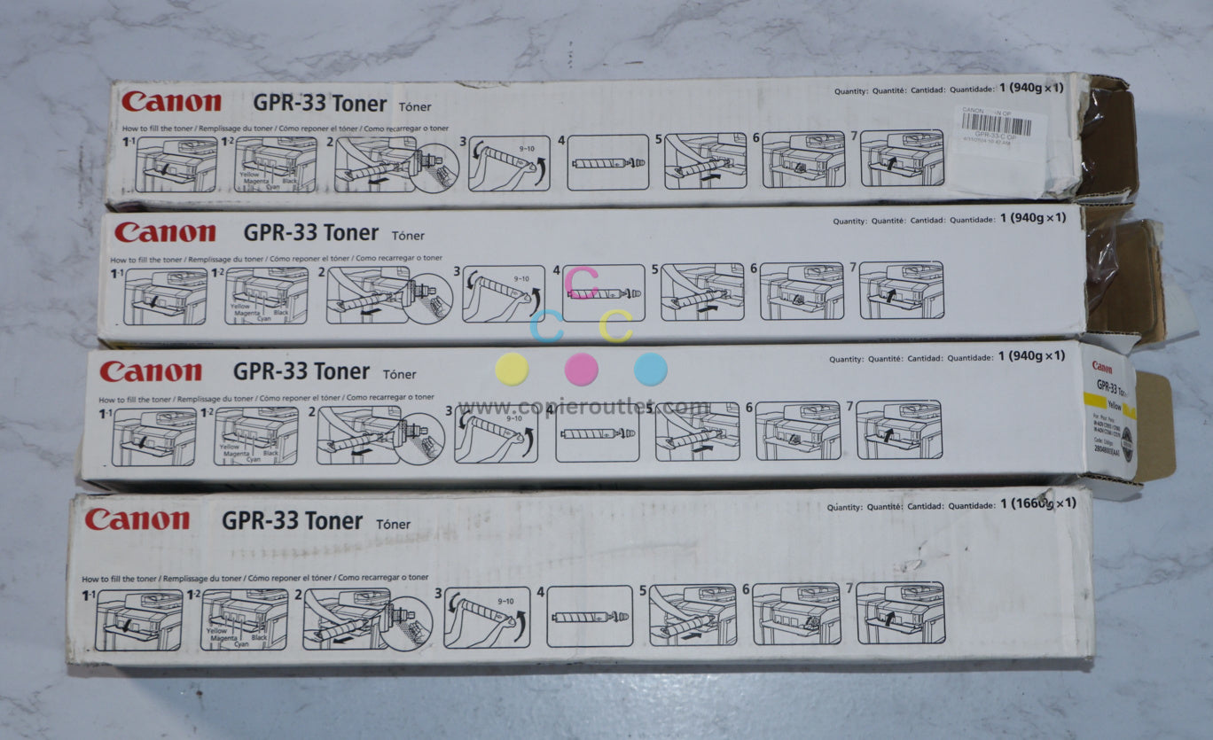 Open OEM Canon imageRUNNER C7055,C7065,C7260,C7270 CMYK GPR-33 Toners