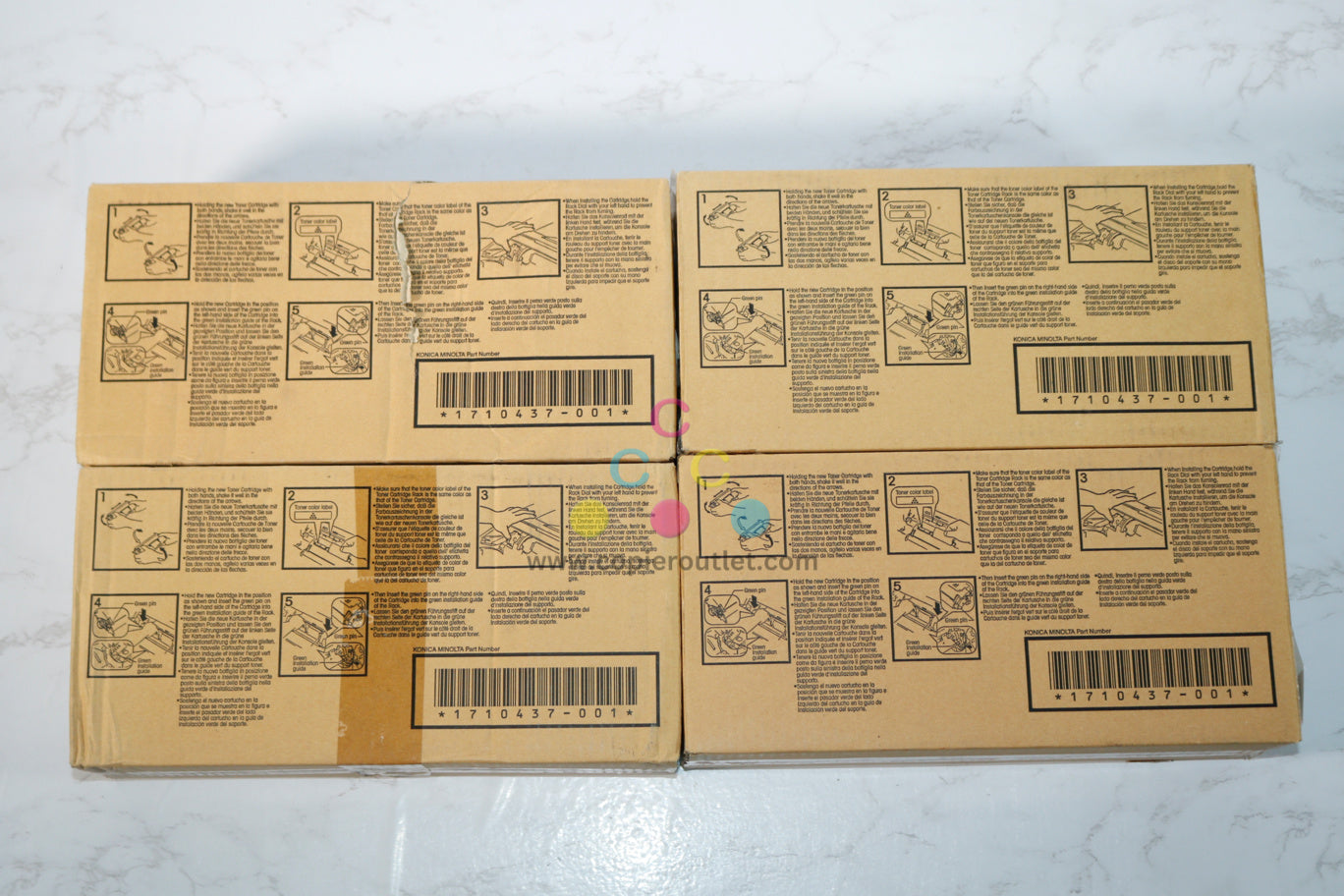 4 New OEM Konica ColorPageWorks/Pro, Black Toner Cartridge, 0940-401 (0940401)