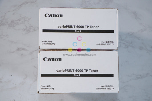 2 New Genuine Canon VarioPrint 6000 TP Black Toner 7492B002[AA] (2 Toner Bottles/Box)