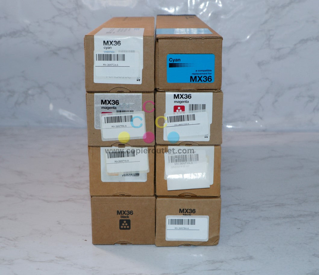 2 Compatible Sharp MX-2610,MX-3110,MX-3610,MX-2640N, MX-36NT CMYK Toner Set