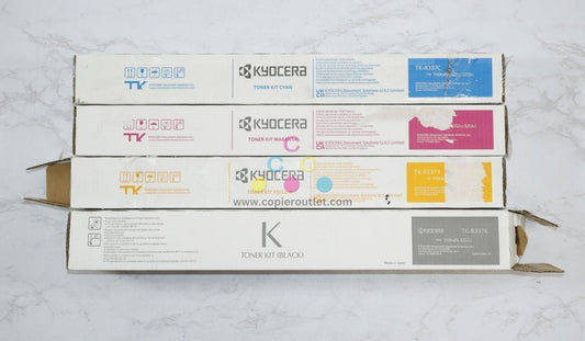 4 OEM Kyocera Taskalfa3252ci, CS3253ci TK-8337 CMYK Toners (Open Yellow & Black)